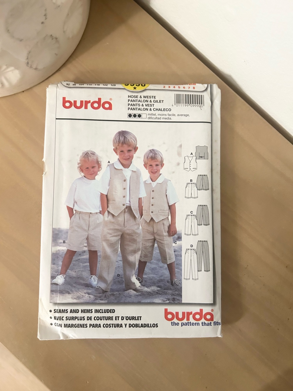 Burda Style 9990 Children’s Vest & Pants Sewing Pattern Sizes 2–8